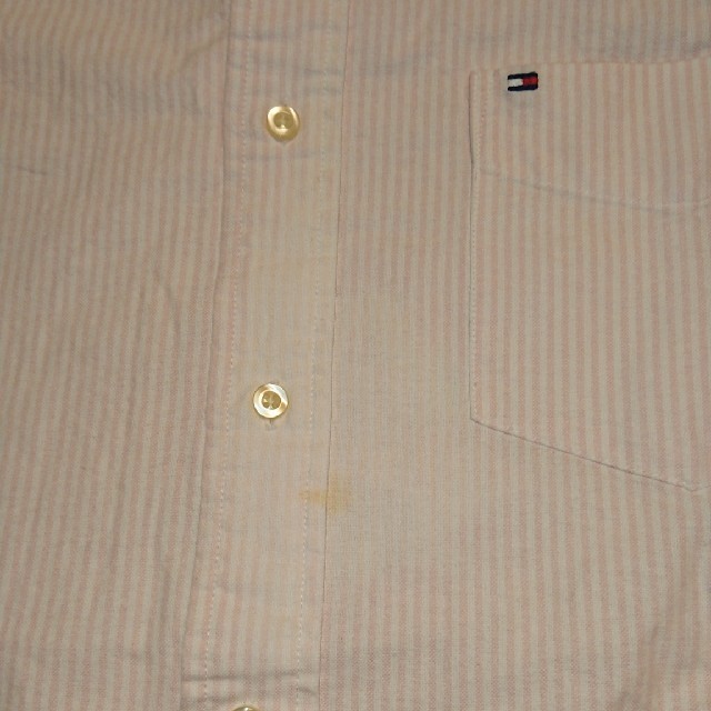 TOMMY HILFIGER(トミーヒルフィガー)のTOMMY HILFIGER トミーヒルフィガー 半袖ストライプシャツピンク メンズのトップス(シャツ)の商品写真