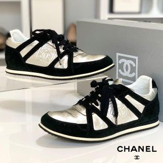 CHANEL - 419 未使用 シャネル スニーカー 黒/シルバーの通販 by