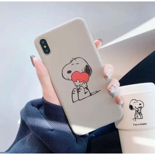 スヌーピー(SNOOPY)の新品未使用　スヌーピー iPhone7・iPhone8ケース  グレー(iPhoneケース)