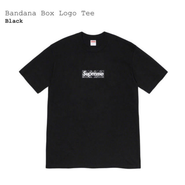 メンズ新品 黒S BOX LOGO tee bandana supreme black