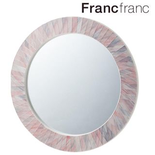 フランフラン(Francfranc)の❤新品未開封/箱付き フランフラン オルター ウォールミラー【ピンク】❤(壁掛けミラー)