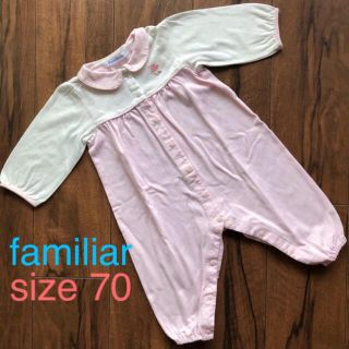 ファミリア(familiar)のfamiliar ロンパース 70 ヘアピン付き❤︎(ロンパース)