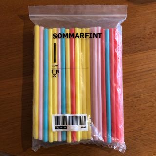 イケア(IKEA)のIKEA SOMMARFINT プラスチックストロー 約75本(カトラリー/箸)