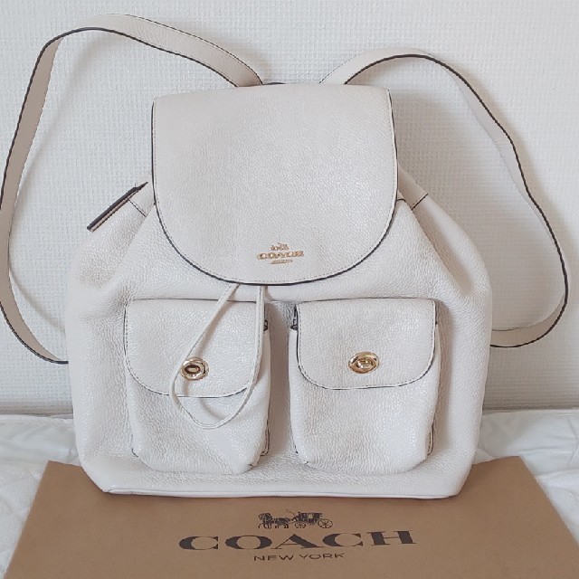 専用 COACH リュック ホワイト レザー