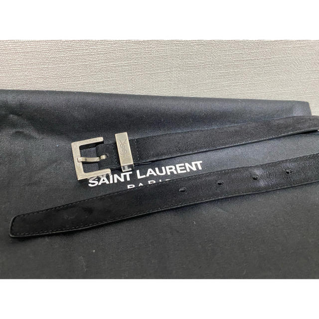 Saint Laurent(サンローラン)の【翔太様専用】サンローラン ナローベルト スエード 80 黒国内正規品 メンズのファッション小物(ベルト)の商品写真