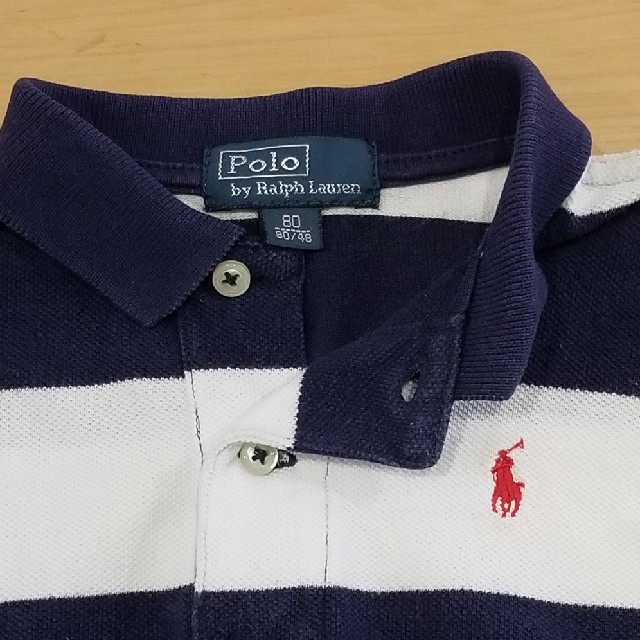 POLO RALPH LAUREN(ポロラルフローレン)のラルフローレン　RALPH LAUREN　ポロシャツ　80　ボーダー キッズ/ベビー/マタニティのベビー服(~85cm)(Ｔシャツ)の商品写真