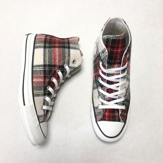 コンバース(CONVERSE)の☆美品☆24.5㎝☆ コンバース オールスター100 ウールチェックHI D2(スニーカー)