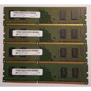 動作保証 マイクロン 2GB×4枚組=8GB　PC3-12800U　DDR3　(PCパーツ)