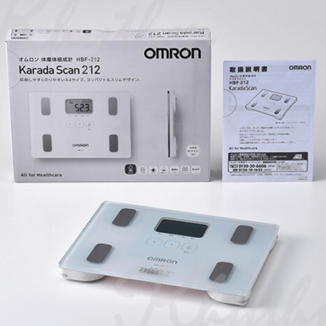 OMRON(オムロン)の【新品】オムロン公式体重体組成計 体重計デジタル体脂肪率 ホワイトHBF-212 スマホ/家電/カメラの美容/健康(体重計/体脂肪計)の商品写真