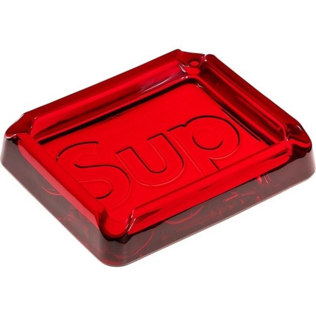 【新品】SUPREME Debossed Glass Ashtray Red