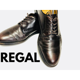 リーガル(REGAL)の[美品]REGAL(リーガル) プレーントゥ ビジネス カジュアル 革靴 茶色(ドレス/ビジネス)