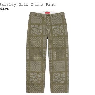 シュプリーム(Supreme)のPaisley Grid Chino Pant Olive 30   s(チノパン)