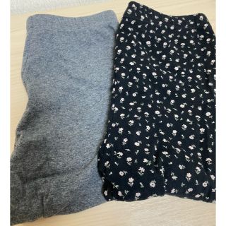 ユニクロ(UNIQLO)のユニクロ　レギンス　2点セット　小花柄・グレー(レギンス/スパッツ)