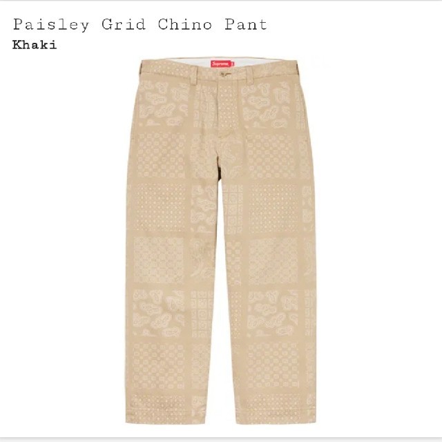supreme　30 Paisley Grid Chino Pant
