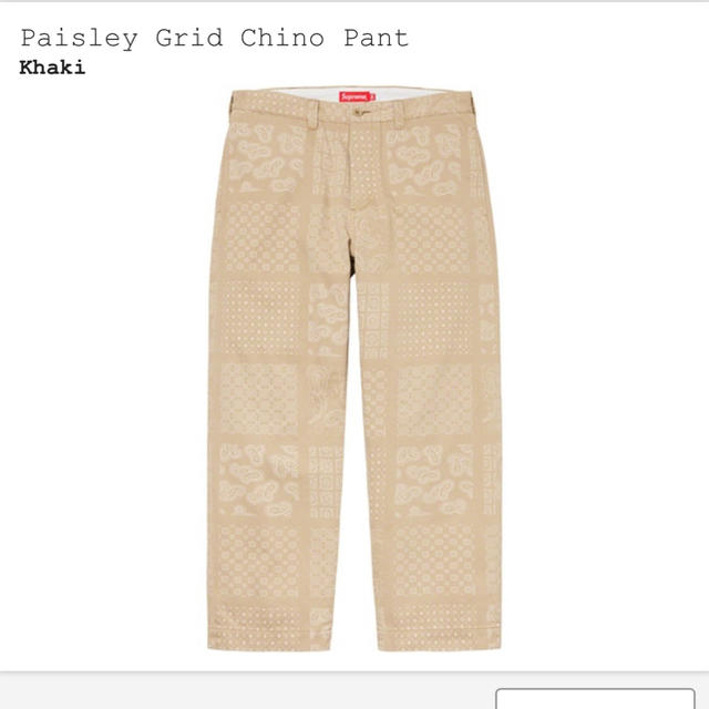 パンツsupreme paisley grid chino pant