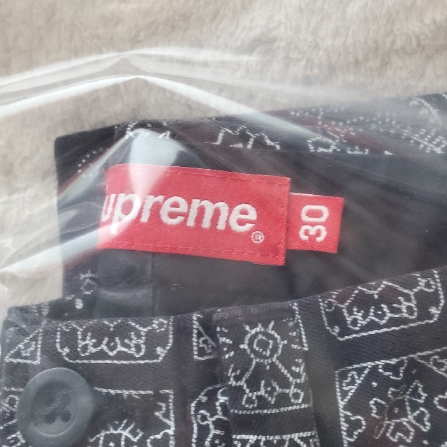 即発送可！黒30 Supreme Paisley Grid Chino Pant - チノパン