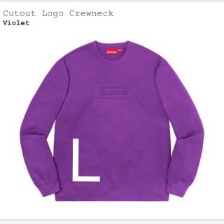 シュプリーム(Supreme)のsupreme Cutout Logo Crewneck クルーネック　L(スウェット)