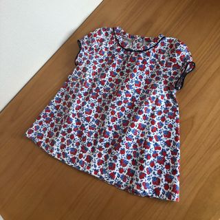 プチバトー(PETIT BATEAU)のプチバトー⭐︎レッドレモンチュニック　24M(シャツ/カットソー)