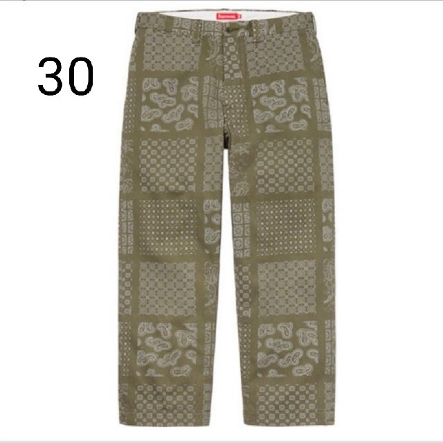 30 Supreme Paisley Grid Chino Pant Olive