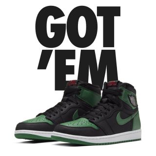 ナイキ(NIKE)のNIKE AIR JORDAN 1 BLACK/PINE GREEN  28.0(スニーカー)