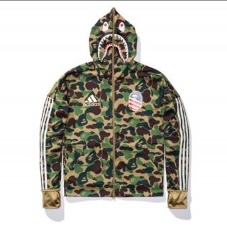 アベイシングエイプ(A BATHING APE)のbape adidas  コラボ　シャークパーカー　shark(パーカー)