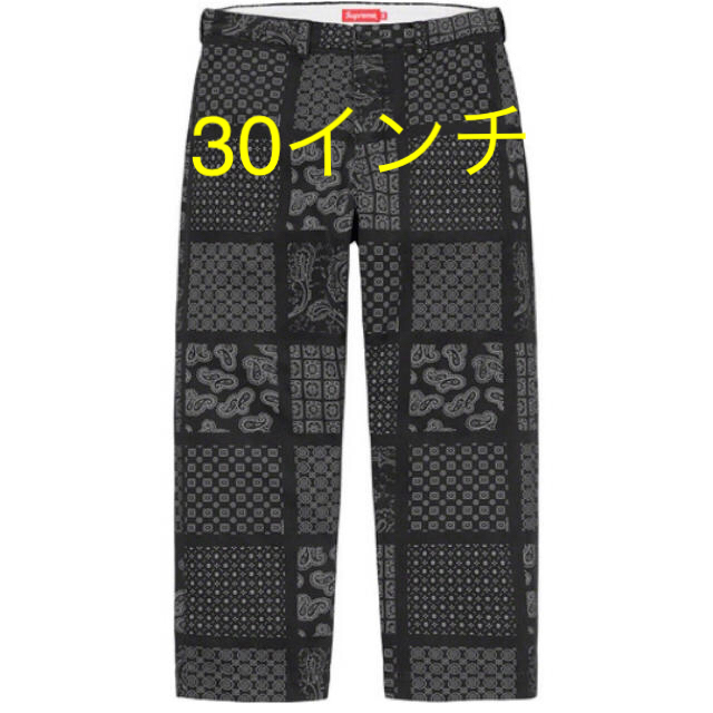 Supreme(シュプリーム)のPaisley Grid Chino Pant 30インチ black 黒 メンズのパンツ(チノパン)の商品写真