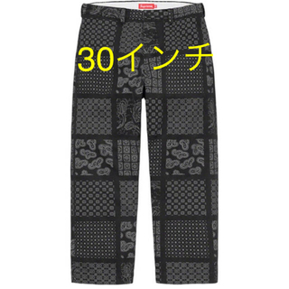 シュプリーム(Supreme)のPaisley Grid Chino Pant 30インチ black 黒(チノパン)