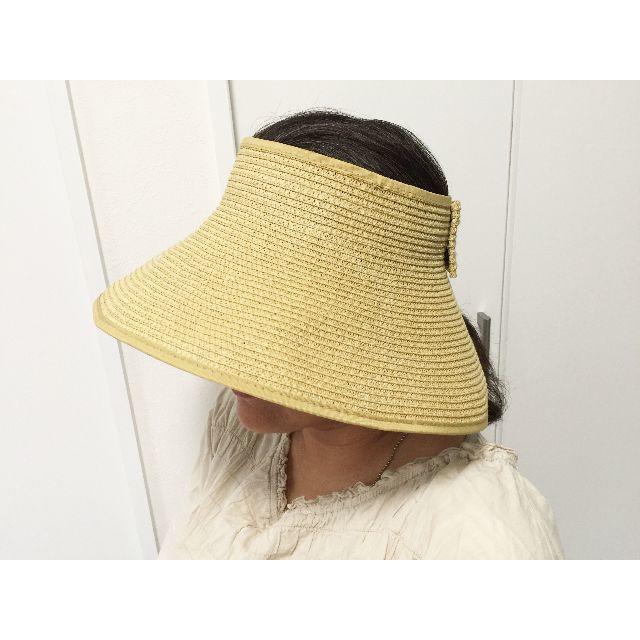 サンバイザ　折りたたみ式サンバイザー　日焼け防止　UV対策 　帽子 レディースの帽子(麦わら帽子/ストローハット)の商品写真