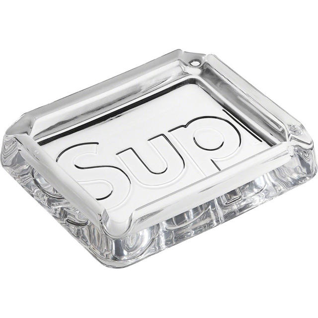 supreme Debossed Glass Ashtray clear
