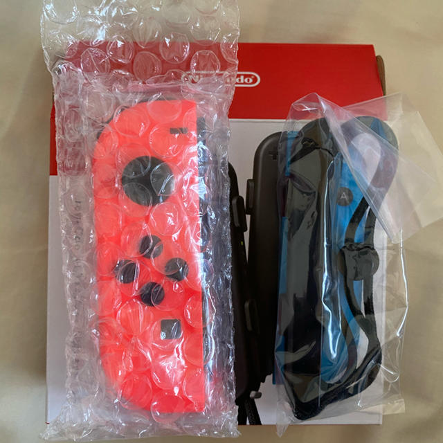 【新品未使用】Joy-Con 左 ネオンレッド & ストラップ ブラック