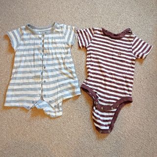 ベビーギャップ(babyGAP)のロンパース カバーオール 70 半袖 2枚セット(ロンパース)