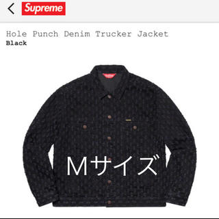 シュプリーム(Supreme)のHole Punch Denim Trucker Jacket Black Ｍ(Gジャン/デニムジャケット)