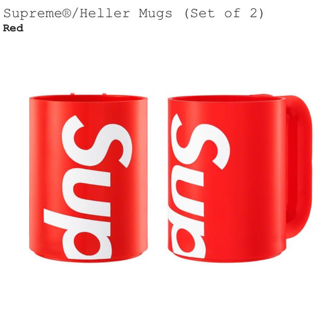 Supreme®/Heller Mugs Red＆Clear セット
