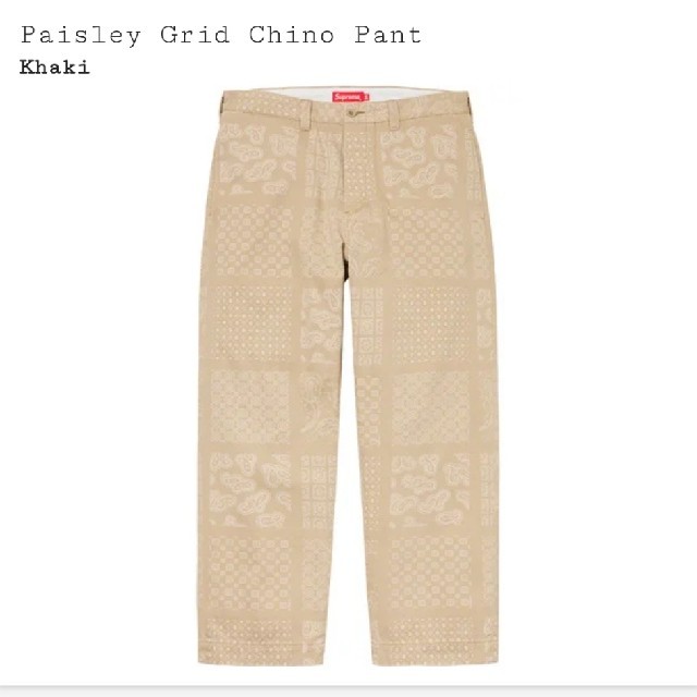 チノパンsupreme　30 Paisley Grid Chino Pant