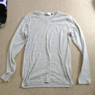 Ripple リップル　春秋　Vネックニットカットソー　Lサイズ(Tシャツ/カットソー(七分/長袖))
