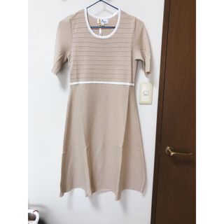 クレージュ(Courreges)のcourreges 半袖ニットワンピース(ひざ丈ワンピース)