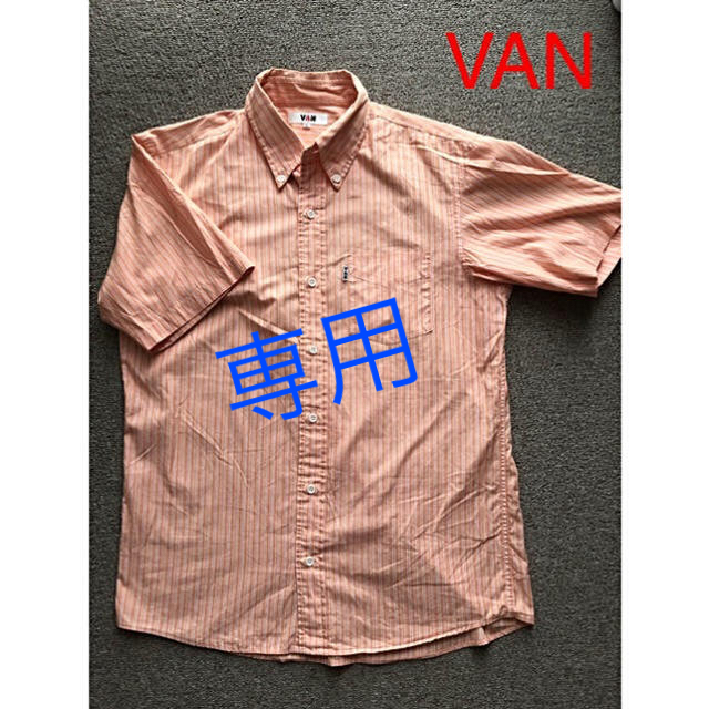 VAN Jacket(ヴァンヂャケット)のVAN／⑯半袖BDシャツ（Ｌ）／オレンジストライプ メンズのトップス(シャツ)の商品写真