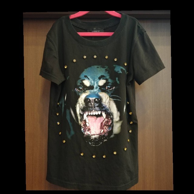 Givenchy ジバンシー ロットワイラー　Tシャツ　S 犬　クリスタル　黒レディース