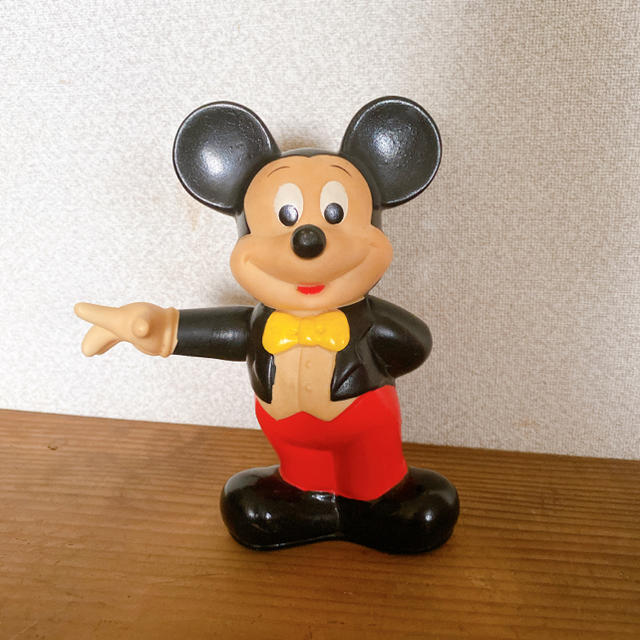 レトロ ディズニー ミッキーマウス ソフビ フィギュア 貯金箱 | フリマアプリ ラクマ