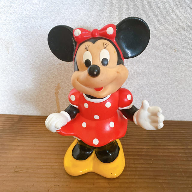 レトロ ディズニー ミニーマウス ソフビ フィギュア 貯金箱 | フリマアプリ ラクマ