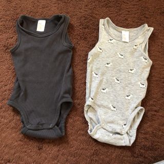 エイチアンドエム(H&M)のH&M ロンパース 肌着 タンクトップ 2点セット シンプル 可愛いbaby(ロンパース)