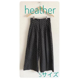 ヘザー(heather)の【最終値下げ】Heather ヘザー　ワイドパンツ　ドット柄　ハイウエスト(カジュアルパンツ)