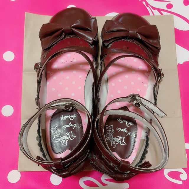 Angelic Pretty(アンジェリックプリティー)のTea Party Shoes ブラウン LL ティーパーティーシューズ レディースの靴/シューズ(ハイヒール/パンプス)の商品写真