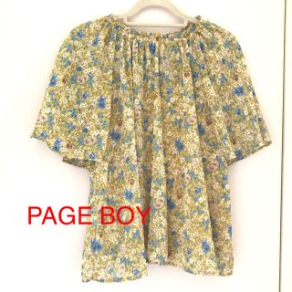 ページボーイ(PAGEBOY)のPAGE BOY トップス ブラウス 半袖 フリーサイズ  花柄 美品(シャツ/ブラウス(半袖/袖なし))