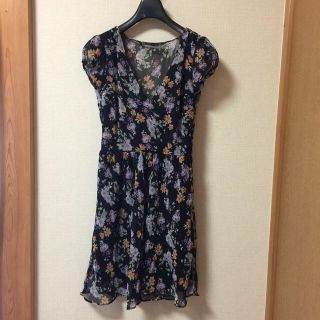 ザラ(ZARA)の花柄 シアーワンピース(ミニワンピース)