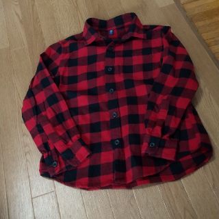 ユニクロ(UNIQLO)のキッズ チェックシャツ(Tシャツ/カットソー)