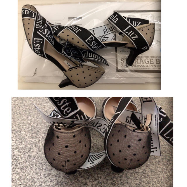 SNIDEL(スナイデル)の SNIDEL ロゴリボンパンプス　L レディースの靴/シューズ(ハイヒール/パンプス)の商品写真