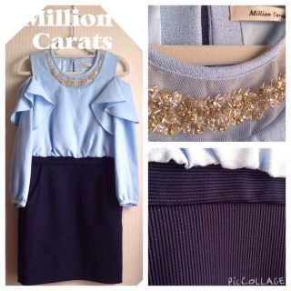 ミリオンカラッツ(Million Carats)のミリオンカラッツビジューオフショルワンピ(ひざ丈ワンピース)