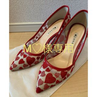 ダイアナ(DIANA)のM♡様専用　ダイアナ24.0ハート刺繍チュールチャンキーヒールパンプス(ハイヒール/パンプス)