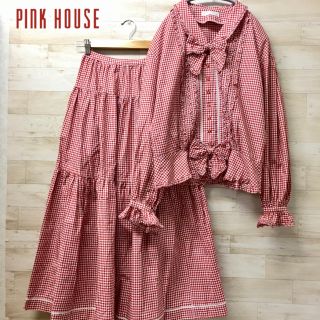 ピンクハウス(PINK HOUSE)の【 PINKHOUSE 】セットアップ(F)  ギンガムチェック　ティアード(セット/コーデ)